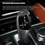 BMW Carbon Fiber Gear Shift Knob Trim Cover for F10 F20 F30 F32 F01 E70 F15 RHD Compatible Interior Overlay