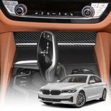 BMW 5 Series G30 2021-2023 Dry Carbon Fiber Center Console Cup Holder Cover Trim Interior Overlay Compatible With BMW 5 Series G30 Interior Upgrade Accessory