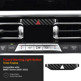 Dry Carbon Fiber Hazard Light Switch Trim Cover for BMW 3 Series G20 G28 2020-2022 Interior Dashboard Overlay Accessory