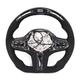 Custom Full Leather Steering Wheel for BMW G Series CS Style - LED Display and Full Alcantara