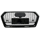 Front Bumper Upper Grille RSQ5 Style Gloss Black Replacement Grill Fit For Audi Q5 SQ5 Sline 2017-2020