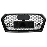 Front Bumper Upper Grille RSQ5 Style Gloss Black Replacement Grill Fit For Audi Q5 SQ5 Sline 2017-2020