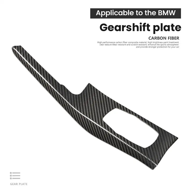 Dry Carbon Fiber Gear Shift Frame Trim Cover for BMW 5 Series G30 G31 G38 2018-2022 & 6 Series GT G32 2018-2021 Center Console Gear Panel Overlay