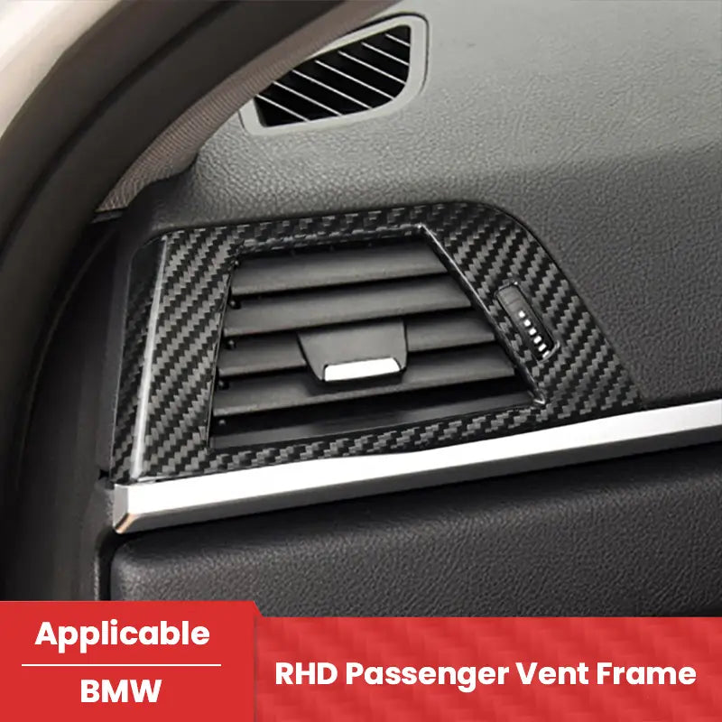 BMW 3 Series F30 F31 F34 F36 Right Hand Drive Carbon Fiber Passenger Air Vent Trim Interior Cover Overlay