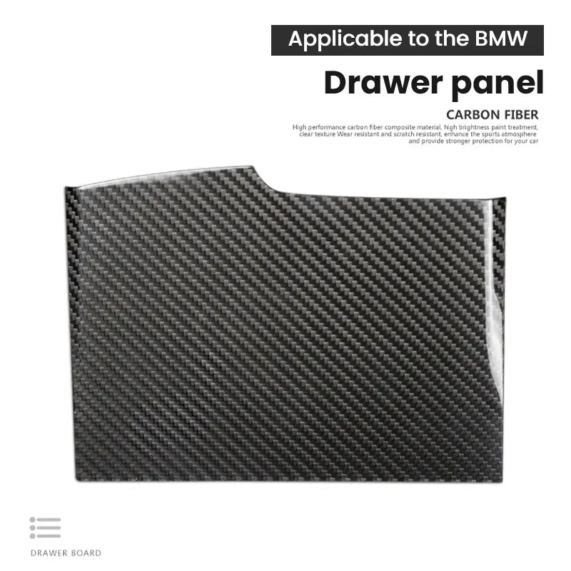 BMW G38 5 Series Carbon Fiber Drawer Trim Cover Interior Storage Drawer Overlay Dry Carbon Fiber Gloss Finish Compatible Fit For G38