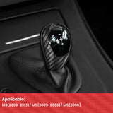 BMW M3 M5 M6 Carbon Fiber Gear Shift Knob Trim Cover Interior Overlay Compatible 2005-2013 E90 E60 E63 M Models