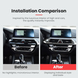 BMW 5 Series G38 Carbon Fiber Dashboard Air Vent Frame Interior Trim Cover Dry Carbon Fiber Overlay