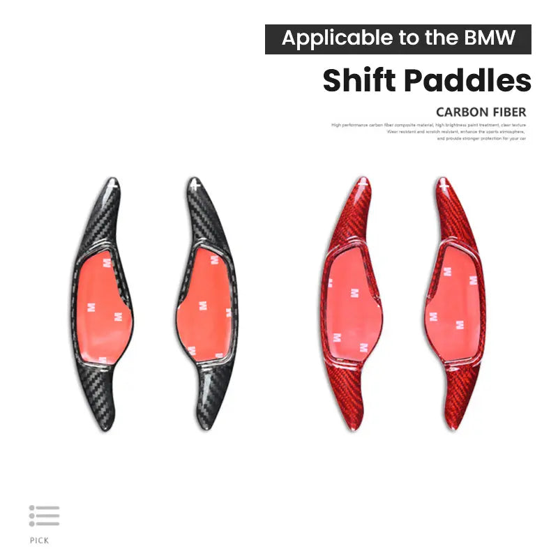 BMW 3 5 7 8 X3 X4 X5 X7 Z4 Carbon Fiber Paddle Shifter Trim Cover Interior Overlay G20 G30 F90 G05 G07 G29