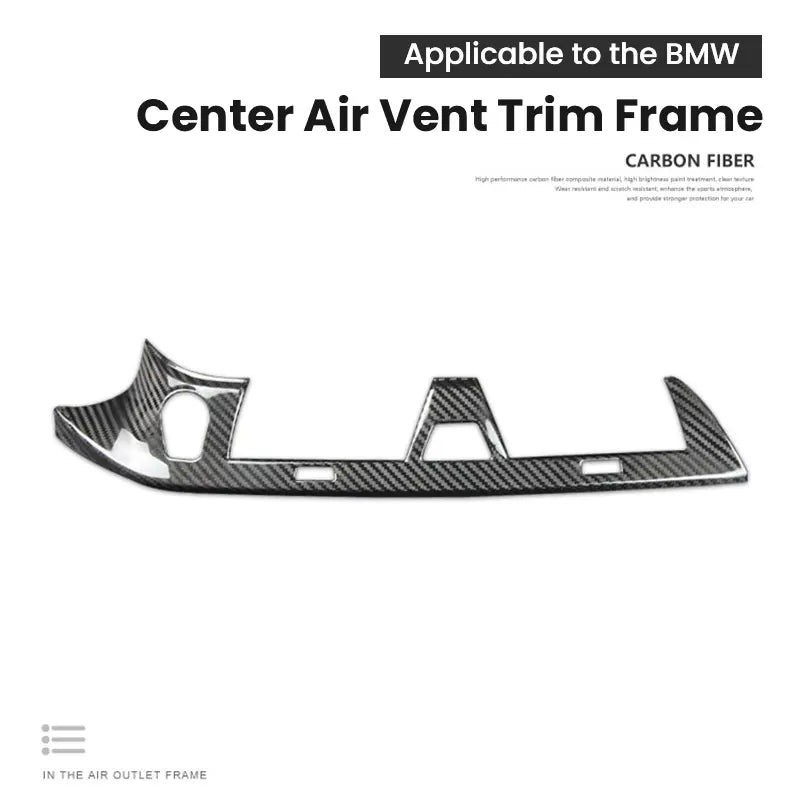 BMW 5 Series G38 Carbon Fiber Dashboard Air Vent Frame Interior Trim Cover Dry Carbon Fiber Overlay