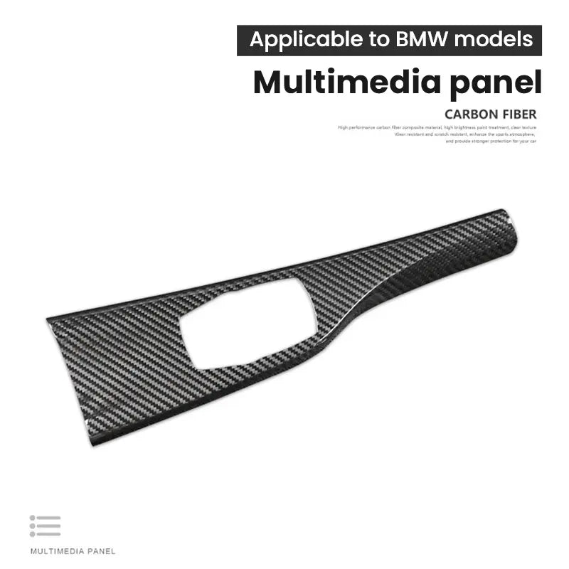 BMW 3 Series 4 Series F30 F31 F32 F36 M3 F80 M4 F82 Interior Right Multimedia Panel Dry Carbon Fiber Trim Cover 2012-2018