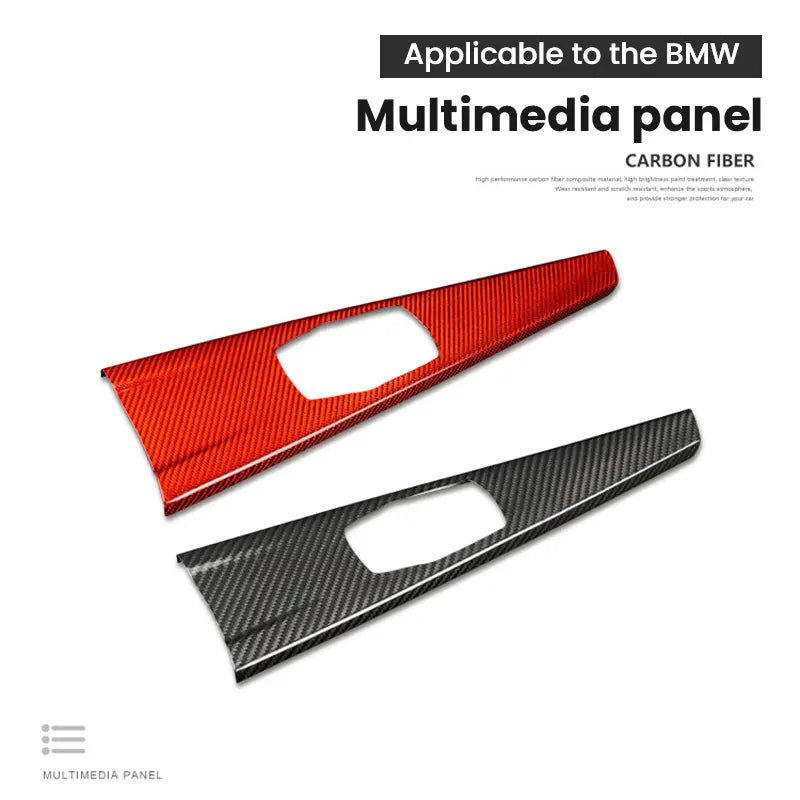 BMW 3 Series F30 F31 F34 GT 4 Series F32 F36 Carbon Fiber Multimedia Panel Interior Trim Cover Dry Carbon Overlay