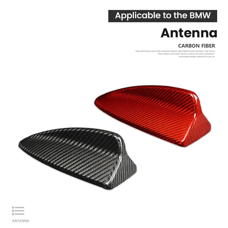BMW X3 X5 X6 F25 E70 E71 E72 Carbon Fiber Shark Fin Antenna Cover Trim Gloss Black Red Dry Carbon Fiber Overlay