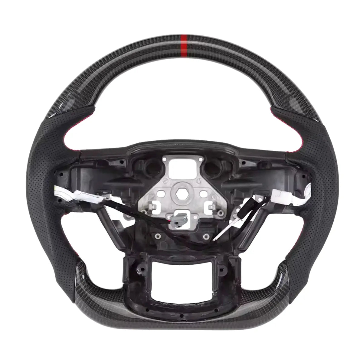 Carbon Fiber & Perforated Leather Steering Wheel for Ford F-150 Raptor 2015–2020 | U.S. Stock, Ready to Ship