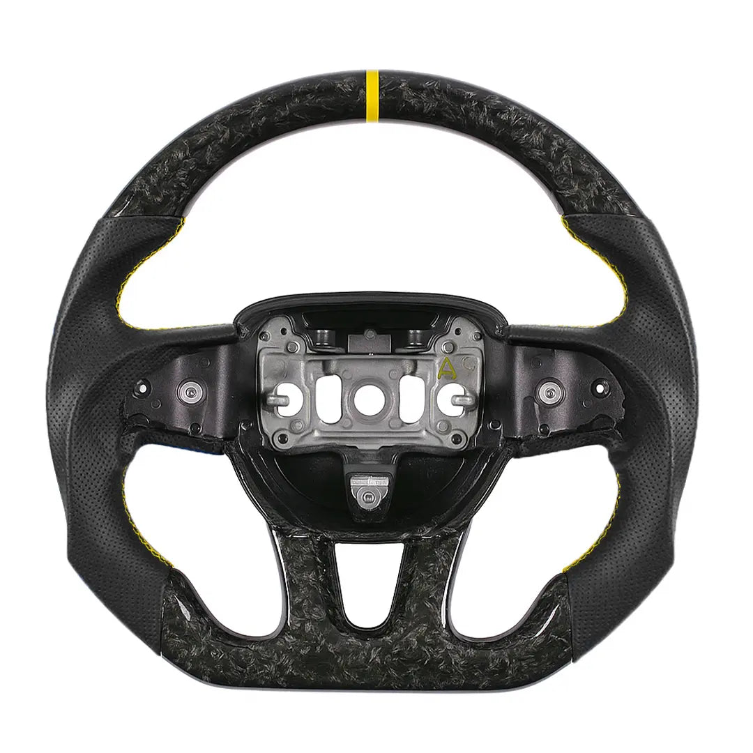 CarbonTailor Forged Carbon Fiber Steering Wheel for Dodge Charger &amp; Challenger (Hellcat / Scat Pack / R/T)