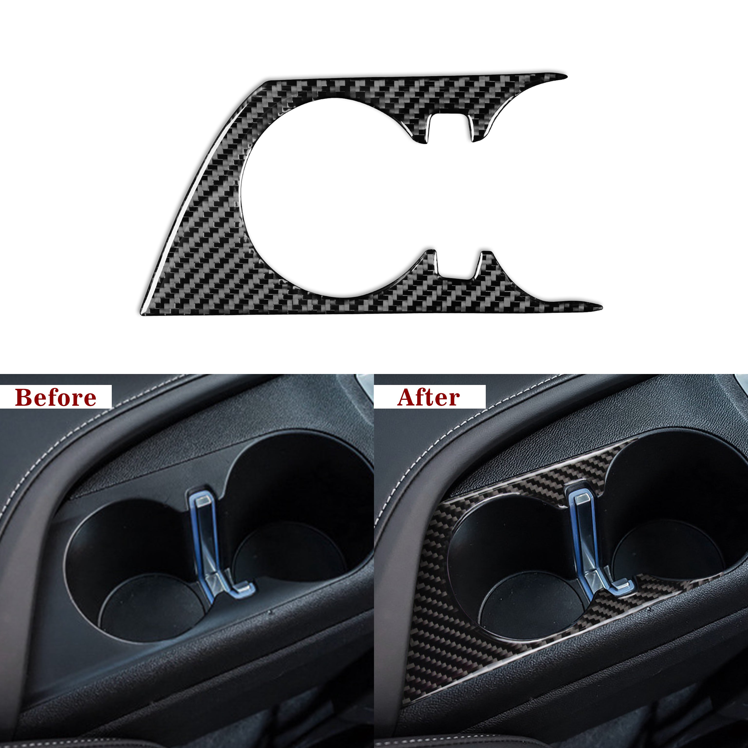 Carbon Fiber Cup Holder Trim Overlay for Chevy Camaro (2016–2024)