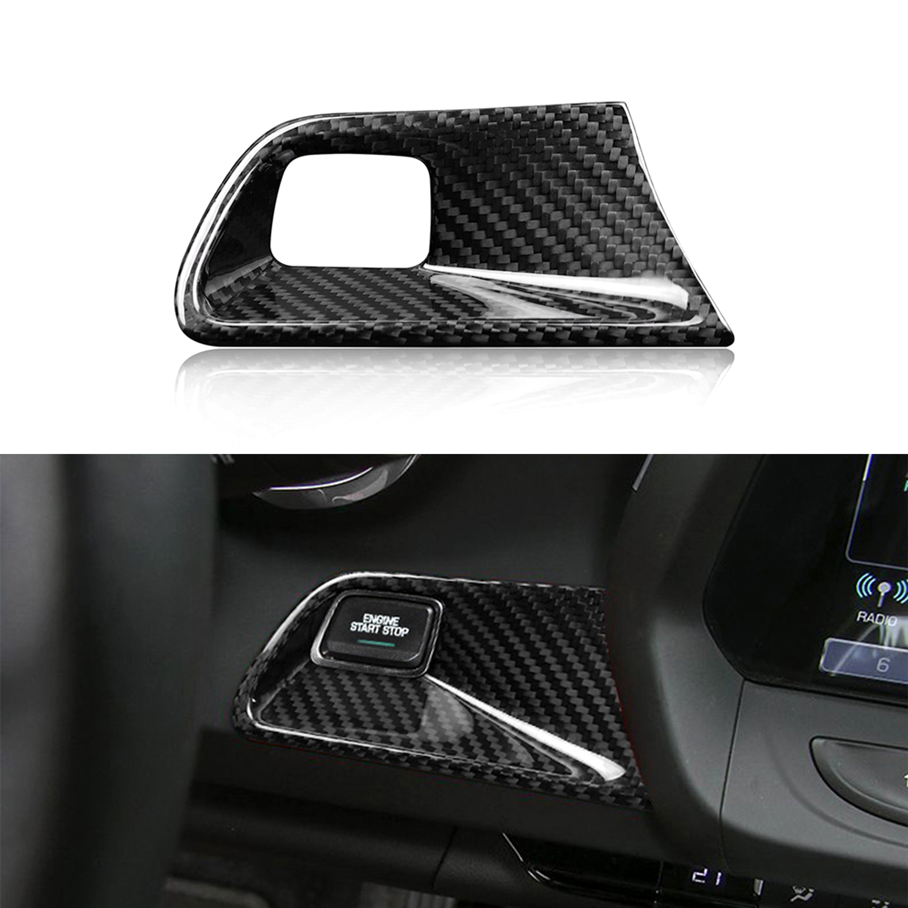 Carbon Fiber Start Stop Engine Button Surround Cover for Chevy Camaro (2016–2024)
