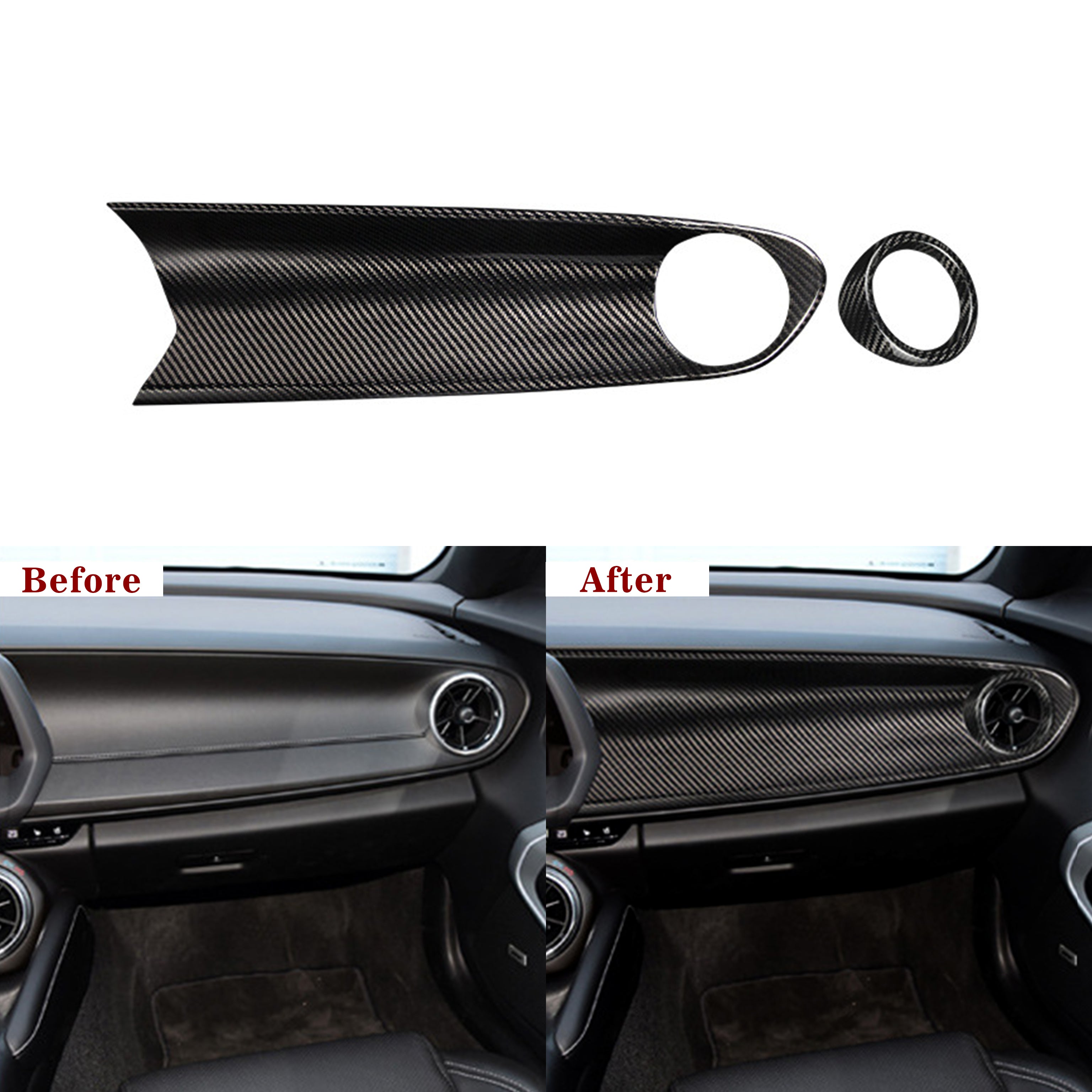 Carbon Fiber Passenger Dashboard Cover for Chevy Camaro (2016–2024)