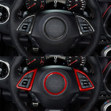 Carbon Fiber Steering Wheel &amp; Airbag Chrome Delete Covers for Camaro (2016–2024)