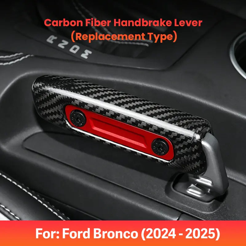 Ford Mustang 2024-2025 Dry Carbon Fiber Handbrake Cover Trim Interior Replacement Parking Brake Handle