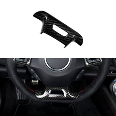 Carbon Fiber Lower Steering Wheel Emblem Trim Cover for Chevy Camaro (2016–2024)
