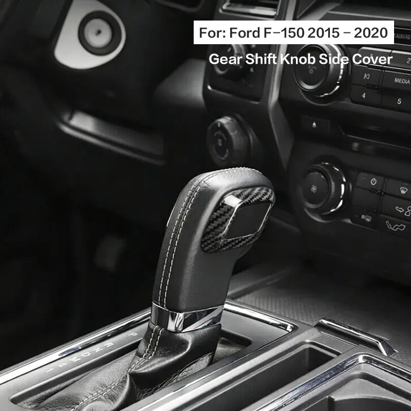 Dry Carbon Fiber Gear Shift Trim Cover for Ford F-150 2015-2020 Interior Gear Shifter Overlay Trim Gloss Black Red
