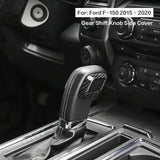 Dry Carbon Fiber Gear Shift Trim Cover for Ford F-150 2015-2020 Interior Gear Shifter Overlay Trim Gloss Black Red