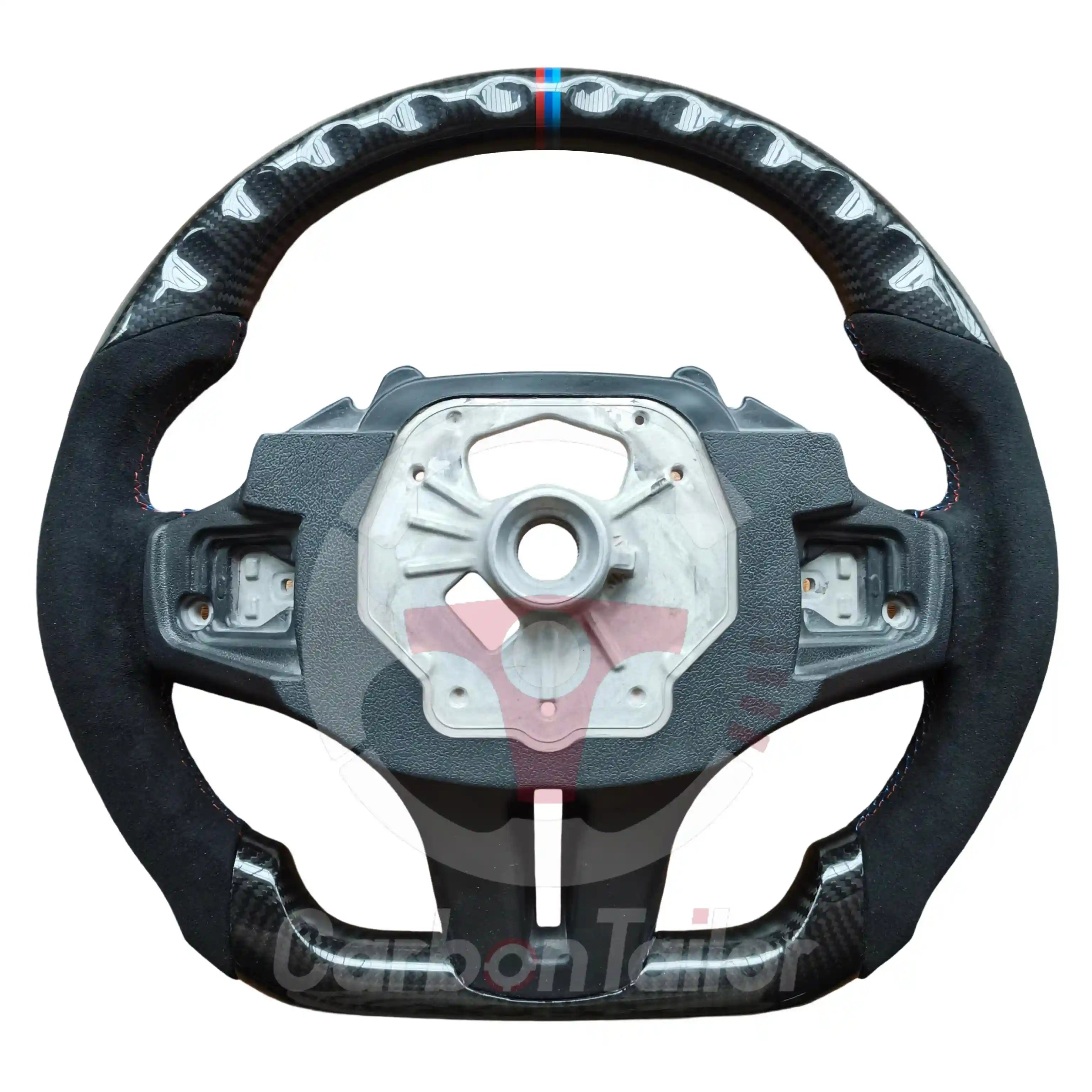 BMW G Series Custom Carbon Steering Wheel – Alcantara Center | Fits 5–8 Series, X3–X7, M5/M8