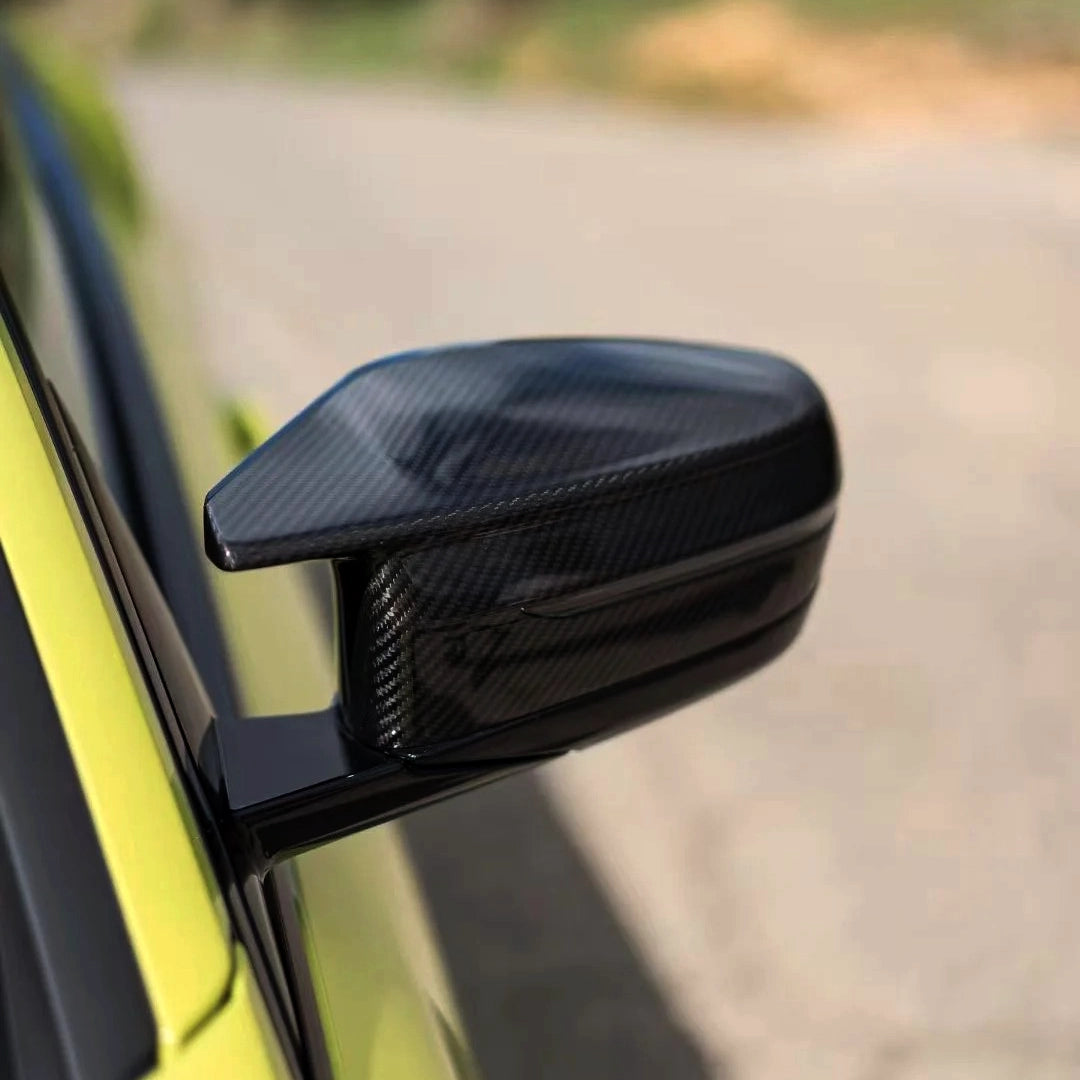 CarbonTailor™ Dry Carbon Fiber Replacement Mirror Caps for BMW G87 M2, G80 M3, G82/G83 M4, G42 M240i, G26 M440i & i4 M50