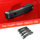 Ford F-150 F-250 2021-2025 Dry Carbon Fiber Exterior Door Handle Cover Trim Overlay Compatible With F150 F250