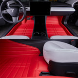 Handcrafted Leather Floor Mats for Tesla Model 3, 2017–2023 | Custom 5-Seat Full Set