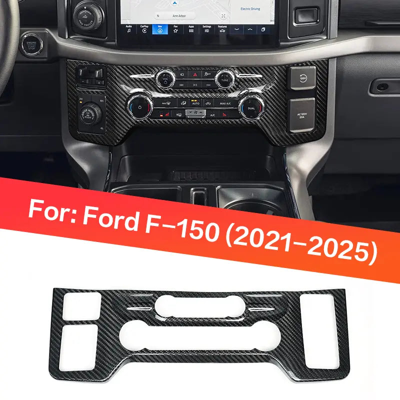 Ford F-150 2015-2020 Dry Carbon Fiber Center AC Control Knob Panel Interior Trim Cover Overlay