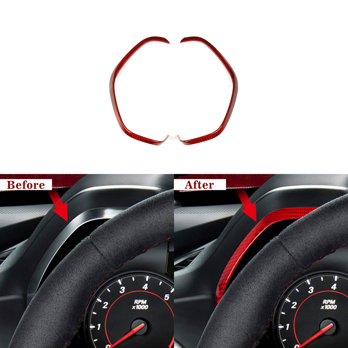 Carbon Fiber Gauge Cluster Bezel Chrome Delete Cover  For 2016–2024 Chevy Camaro