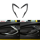 Real Carbon Fiber Door Panel Chrome Trim Cover for 2016–2024 Chevy Camaro