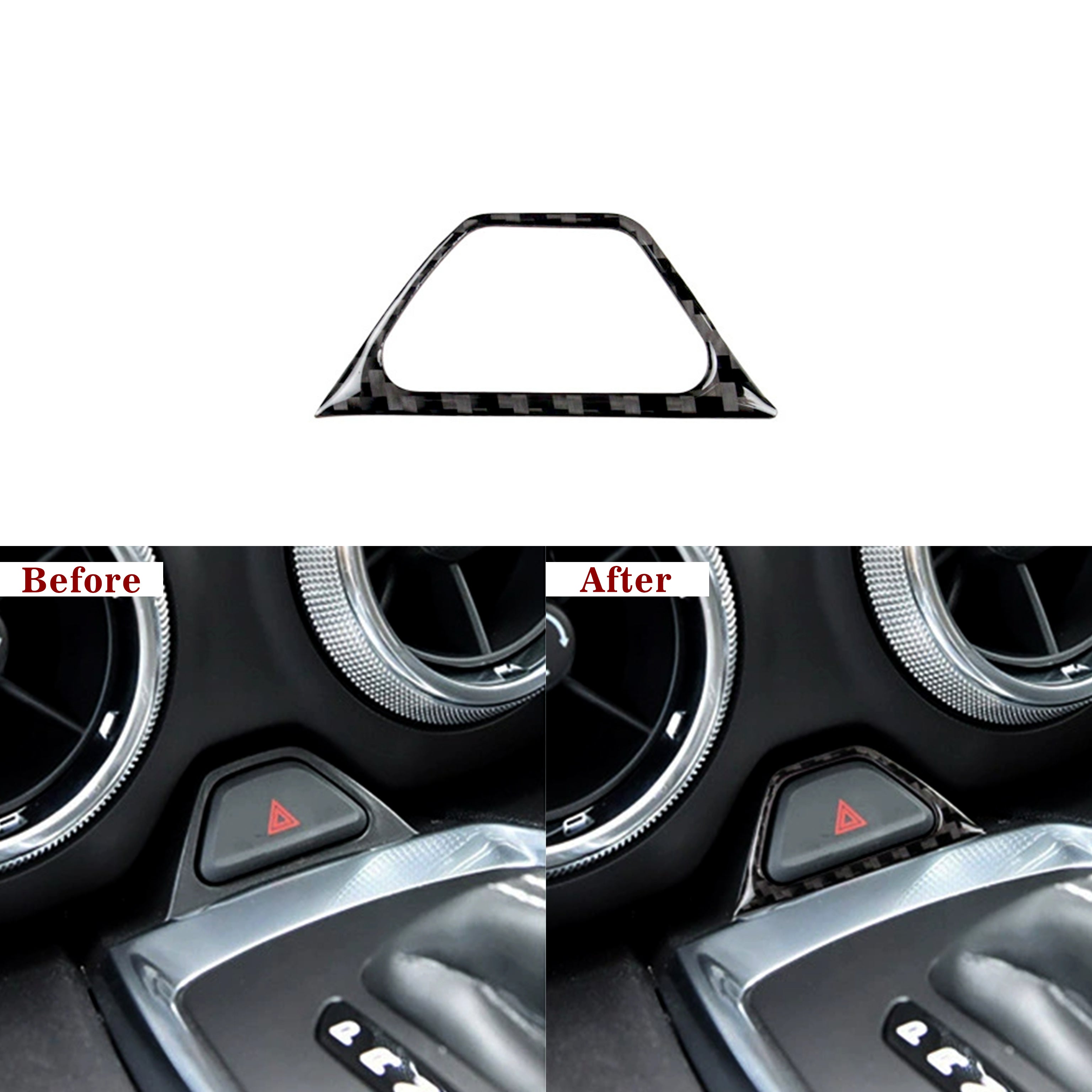 Carbon Fiber Hazard Button Outer Trim Overlay for Camaro (2016–2024)