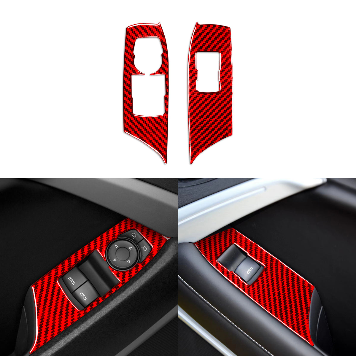 Carbon Fiber Window Switch Trim Overlay for Camaro (2016–2024) [2pcs]