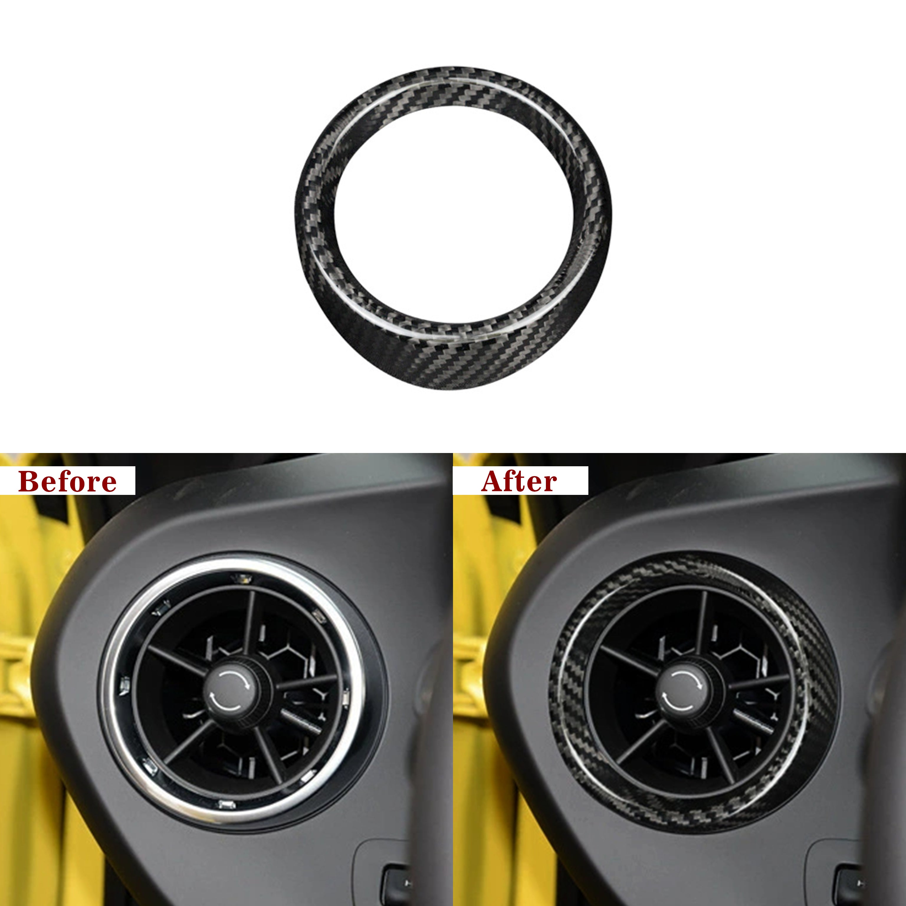 Carbon Fiber Dash AC Vent Chrome Delete Covers for 2016–2024 Chevy Camaro