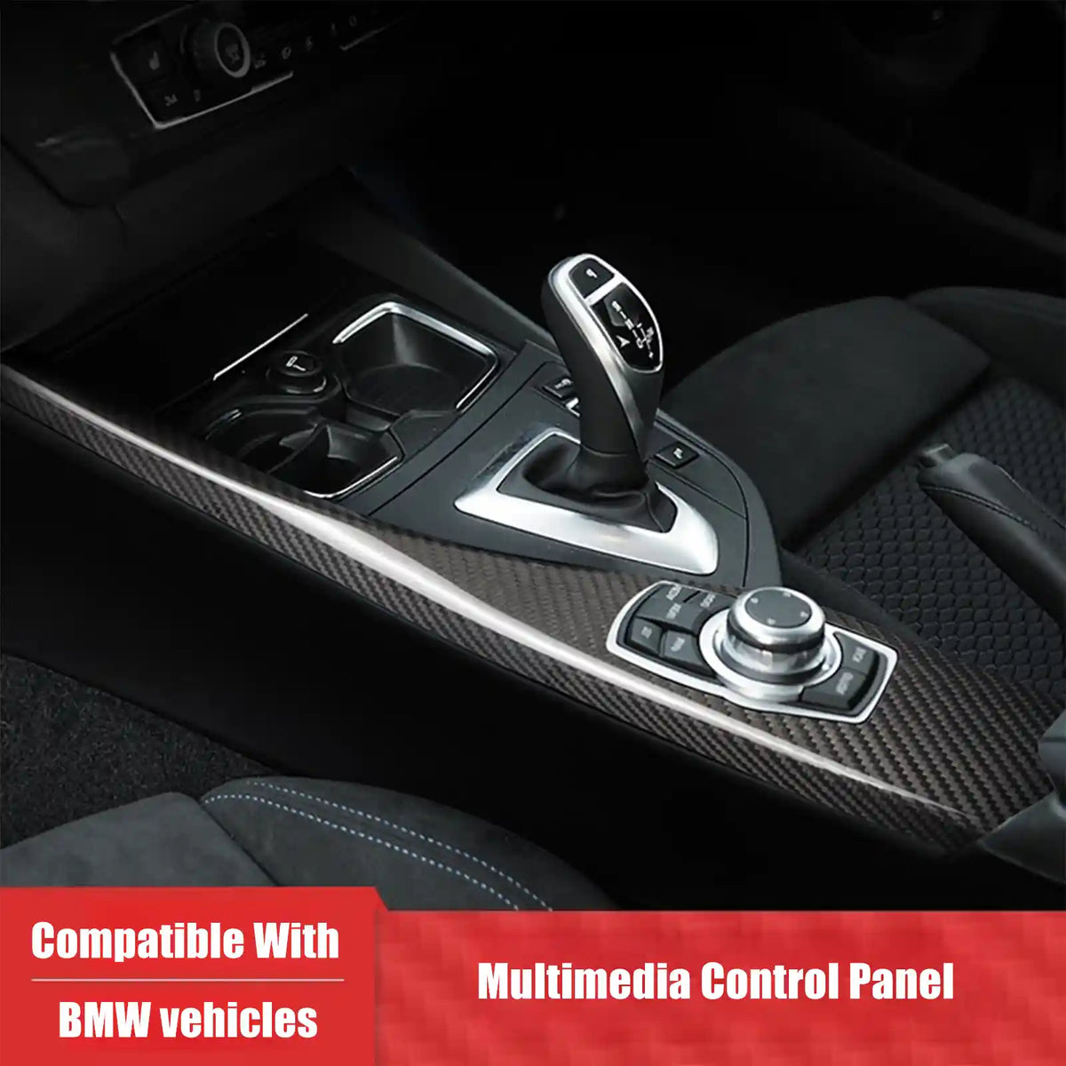 Real Dry Carbon Fiber Multimedia Panel Right Side Trim Cover for BMW 1 Series F20 F21 LCI 2 Series F22 Interior Overlay