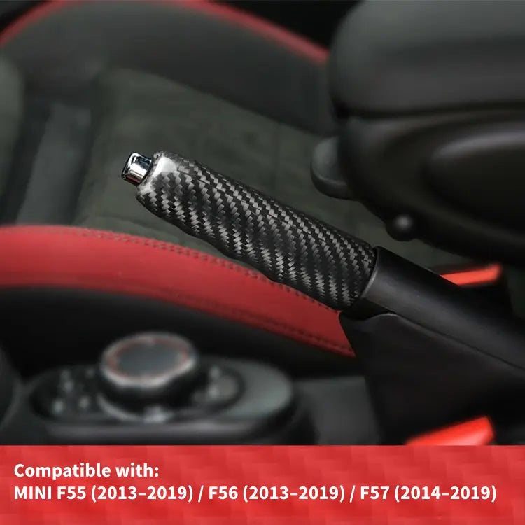 Real Dry Carbon Fiber Handbrake Cover Trim for MINI Cooper F55 F56 F57 2013-2019 Interior Handbrake Shell Overlay