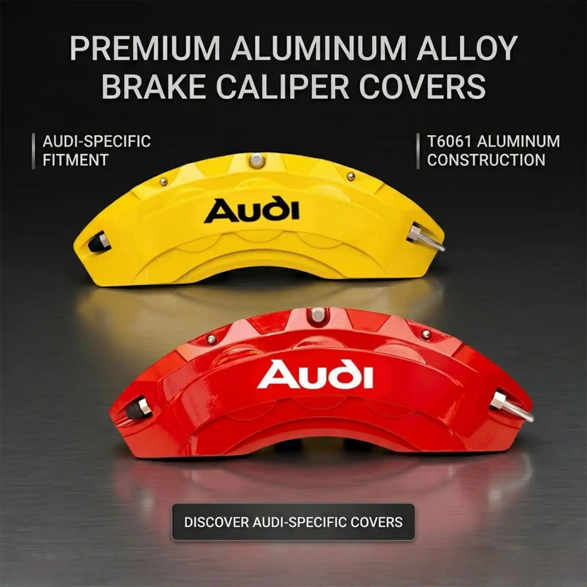 Audi RS Style Caliper Covers (4-Piece Set) – Custom Fit Aluminum Brake Caliper Covers