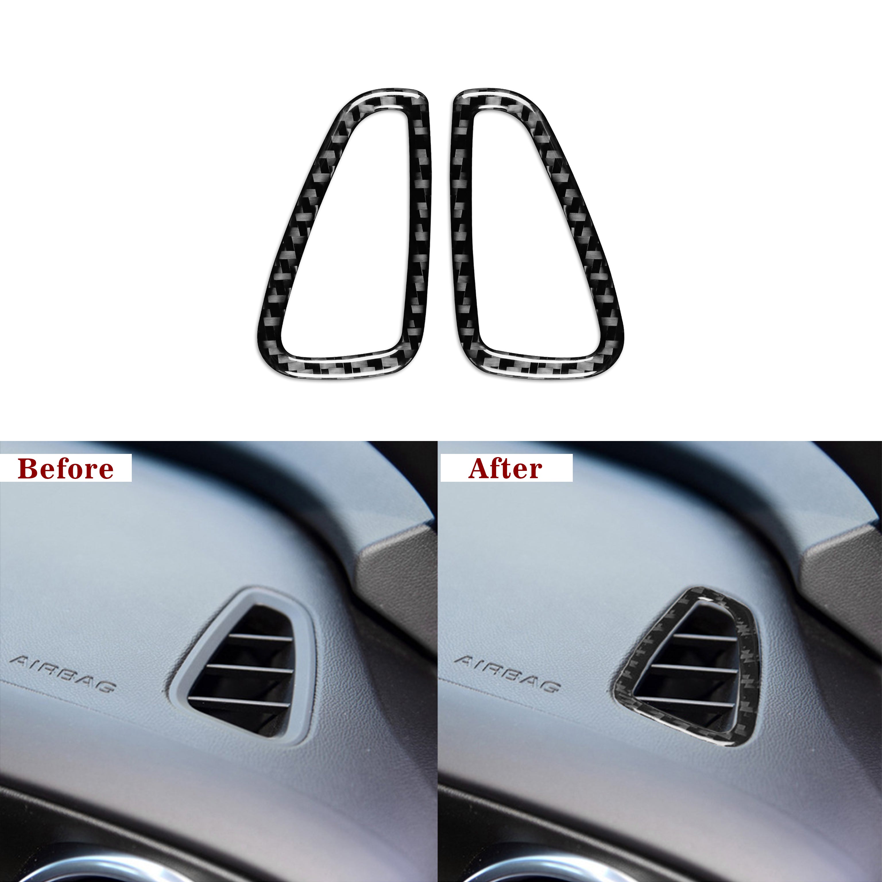 [2pcs] Carbon Fiber Dash Air Vent Overlays for 2016–2024 Chevy Camaro