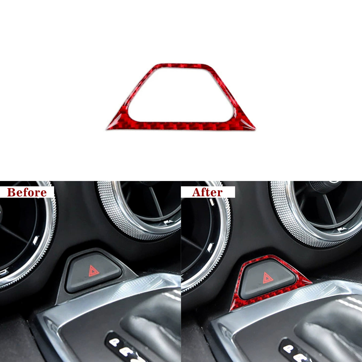 Carbon Fiber Hazard Button Outer Trim Overlay for Camaro (2016–2024)