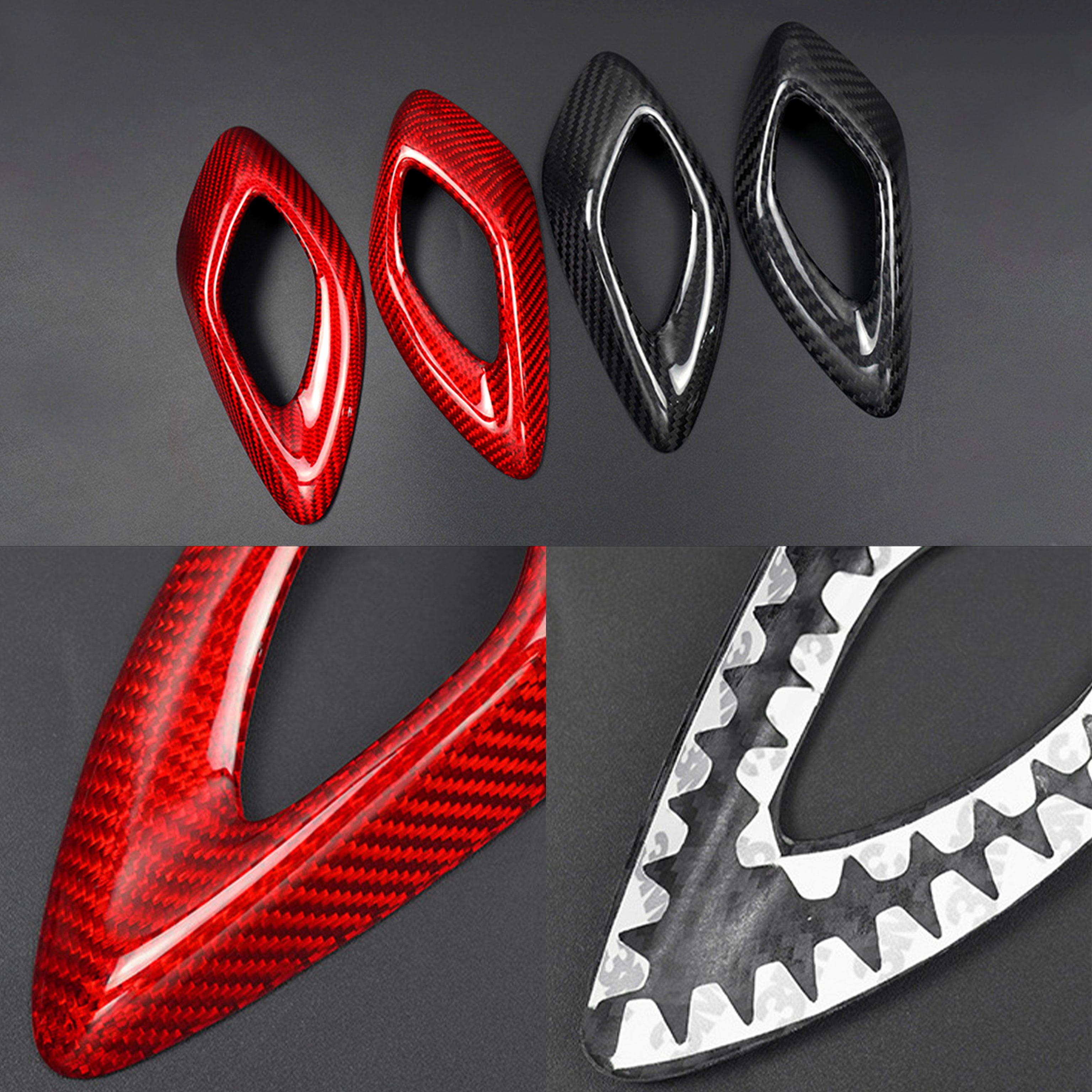 Carbon Fiber Interior Door Handle Chrome Delete Covers for Chevy Camaro (2016–2024)
