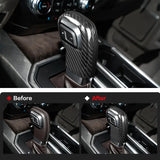 Ford F-150 2019-2020 Dry Carbon Fiber Gear Shift Knob Trim Interior Cover Overlay Compatible With Ford F-150 Interior Styling