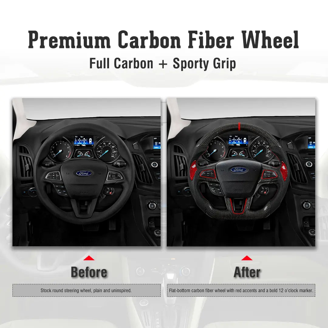 CarbonTailor Carbon Fiber Steering Wheel for 2015–2019 FORD FOCUS – Upgrade Your Driving Experience