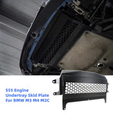 Aluminum Engine Undertray Skid Plate for BMW S55 Engine F80 M3 F82 F83 M4 F87 M2 Competition 2014-2022 Matte Black