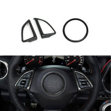 Carbon Fiber Steering Wheel &amp; Airbag Chrome Delete Covers for Camaro (2016–2024)