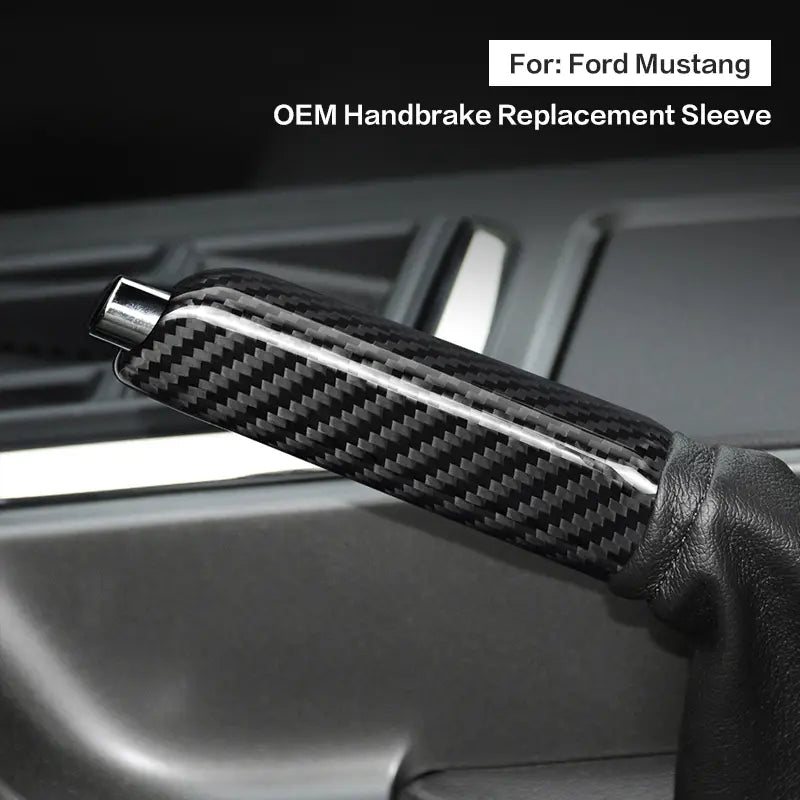 Ford Mustang 2010-2014 Dry Carbon Fiber Handbrake Cover Replacement Interior Trim Gloss Black Red Fit