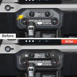 Dry Carbon Fiber Interior Multimedia Button Panel Trim Cover Compatible With Ford Bronco 2021-2026 Center Console Overlay Accessory