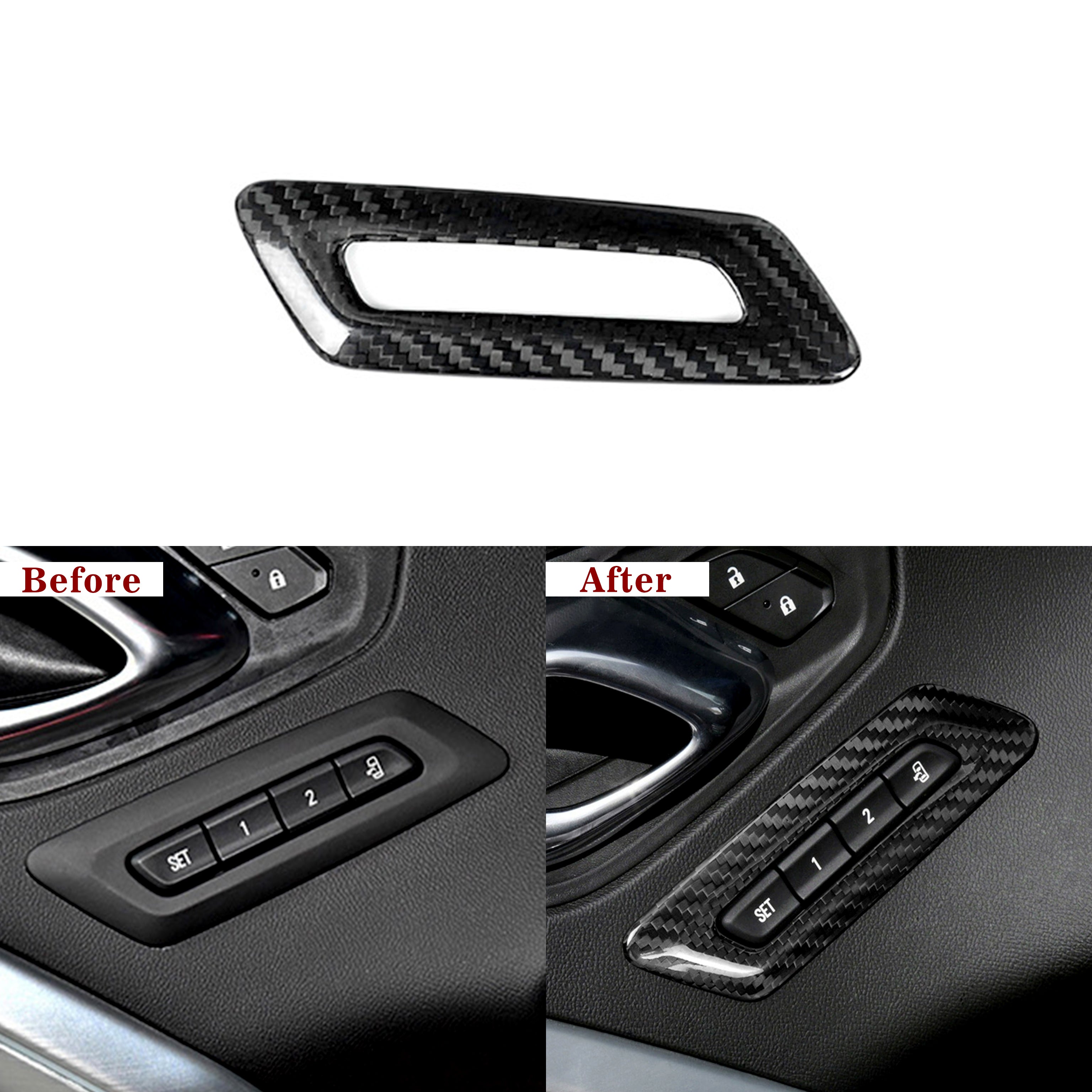 Carbon Fiber Memory Seat Button Trim Covers for Camaro (2016–2024)