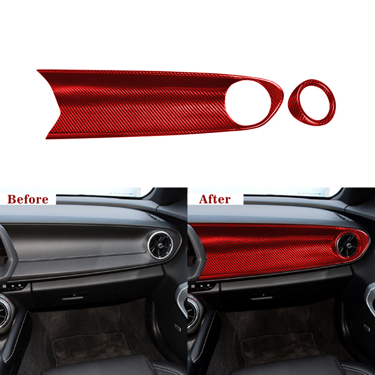 Carbon Fiber Passenger Dashboard Cover for Chevy Camaro (2016–2024)